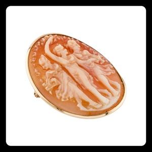 14k Three Muses Convertible Cameo Brooch/Pendant